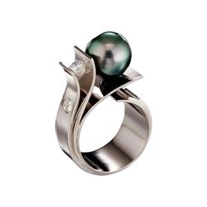 Pipi Tree Costume Jewelry CZ/Faux Pearl Statement Ring Size 8 NWOT